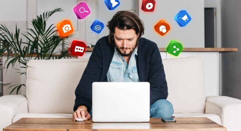 homem pensando em como integrar o marketing de conteúdo com marketing digital