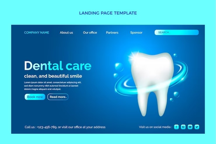 exemplo de layout de um site odontológico