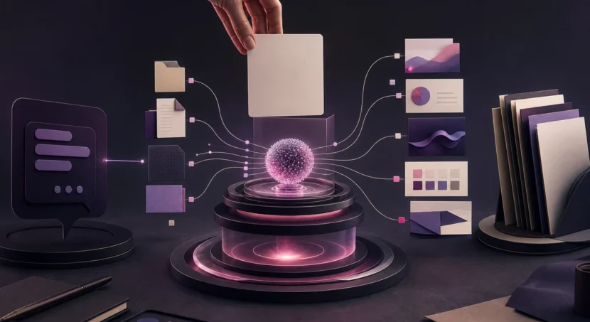 Sistema de inteligência artificial transforma objetivos, arquivos e ferramentas conectadas em materiais prontos para revisão